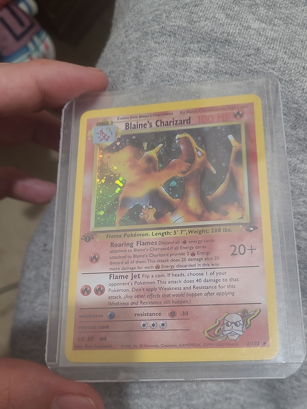 Pokemon Blaine's Charizard Holo Card - Yellow & Orange